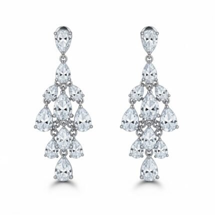 LuxorFireplaces Sparkling Crystal Drop Earrings Elegant Dangle Bridal Jewelry