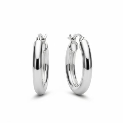 Classic Silver Hoop Earrings 925 Sterling Silver Lightweight Minimalist Hoops